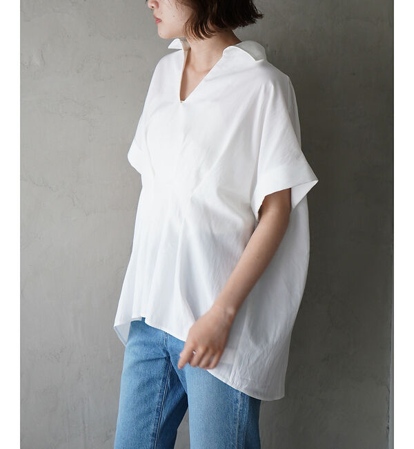 qualite「ウエストタックスキッパー半袖シャツ」|シャツ・ブラウス|