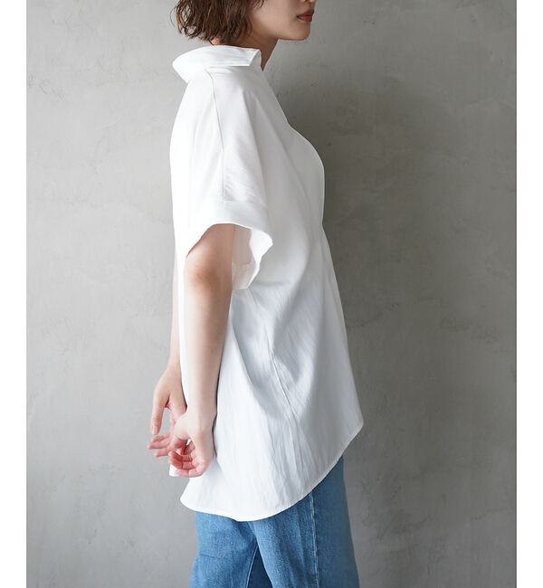 qualite「ウエストタックスキッパー半袖シャツ」|シャツ・ブラウス|