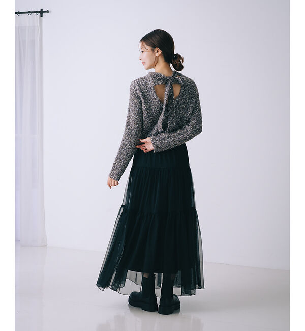 SELFIST「バックオープンラメプルオーバー」|ニット・セーター|