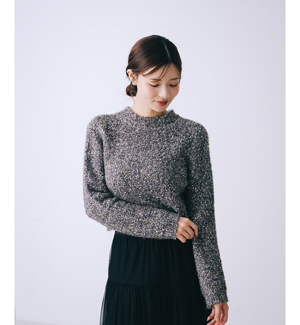 SELFIST「バックオープンラメプルオーバー」|ニット・セーター|