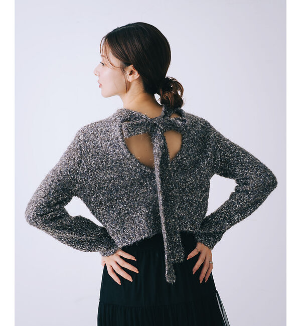 SELFIST「バックオープンラメプルオーバー」|ニット・セーター|