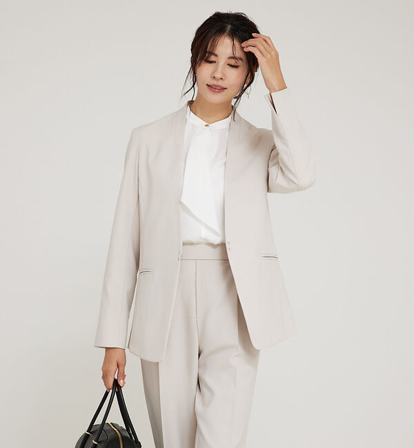 abahouse mavie「【WEB Domani掲載】【エニデイカセット】ノーカラージャケット」|ノーカラージャケット|