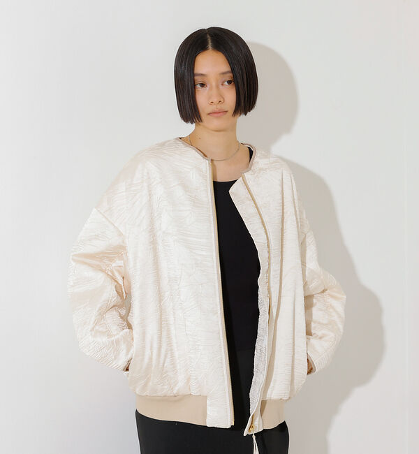 NOMINE「リンクルサテン 中綿ブルゾン」|ブルゾン・スタジャン|