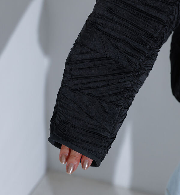 NOMINE「リンクルサテン 中綿ブルゾン」|ブルゾン・スタジャン|