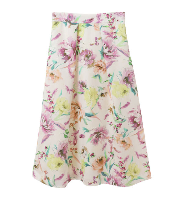 TIARA「花と羽タックフレアスカート」|スカート|