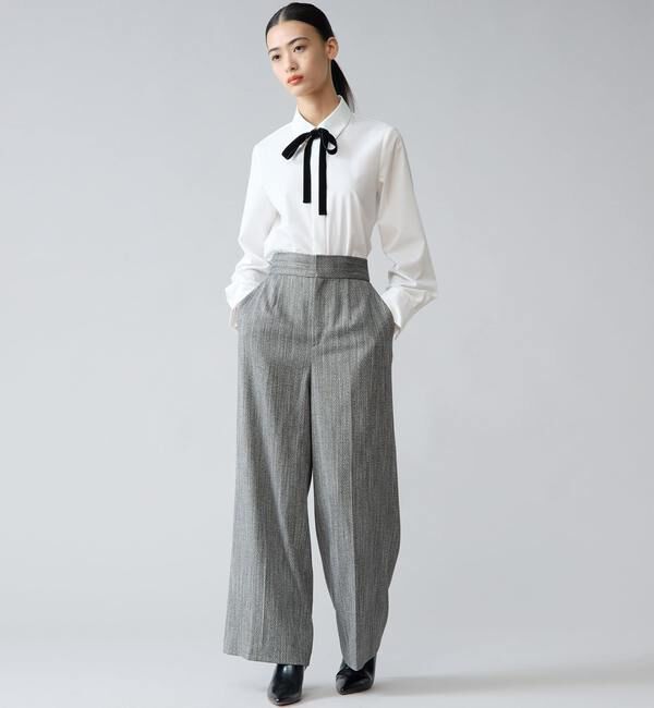 TIARA「バイカラーリボンシャツブラウス」|シャツ・ブラウス|