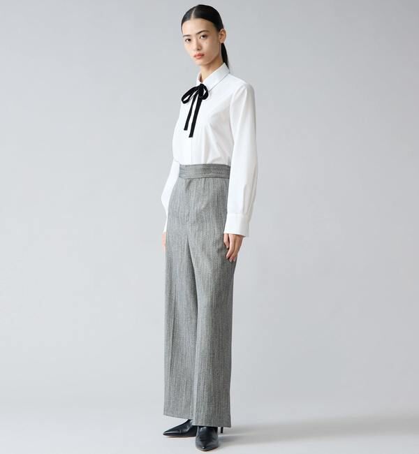 TIARA「バイカラーリボンシャツブラウス」|シャツ・ブラウス|