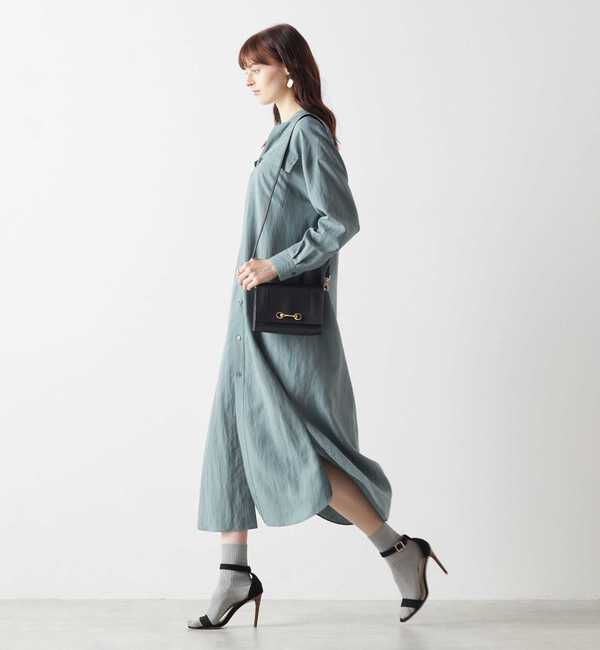 Liesse「フィブリルシャツワンピース」|その他|セージ