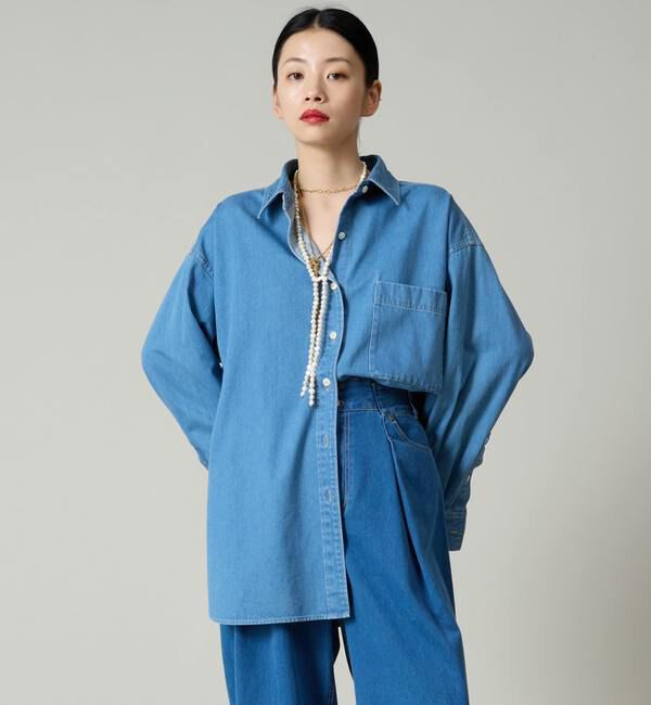 Liesse「デニムシャツ」|シャツ・ブラウス|インディゴブルー