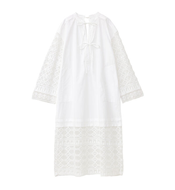 Liesse「【Sara mallika/サラ マリカ】GEOMETRIC LACE JOINT DRESS」|ワンピース|ホワイト