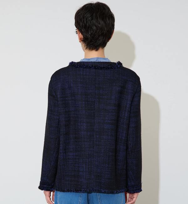 Liesse「フリンジノーカラーツイードジャケット」|ノーカラージャケット|