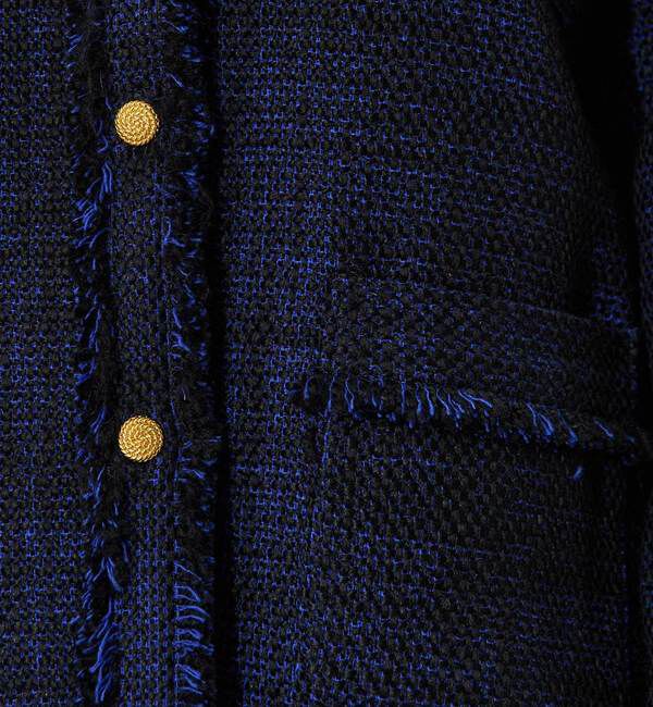 Liesse「フリンジノーカラーツイードジャケット」|ノーカラージャケット|