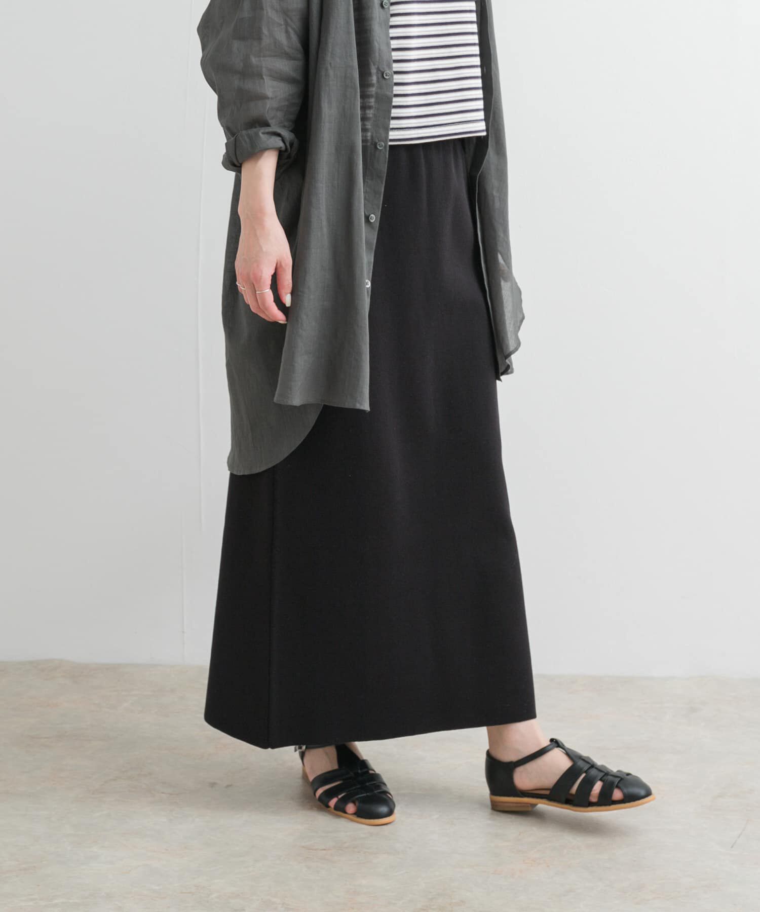 URBAN RESEARCH DOORS「リネン混ニットストレートスカート」|スカート|