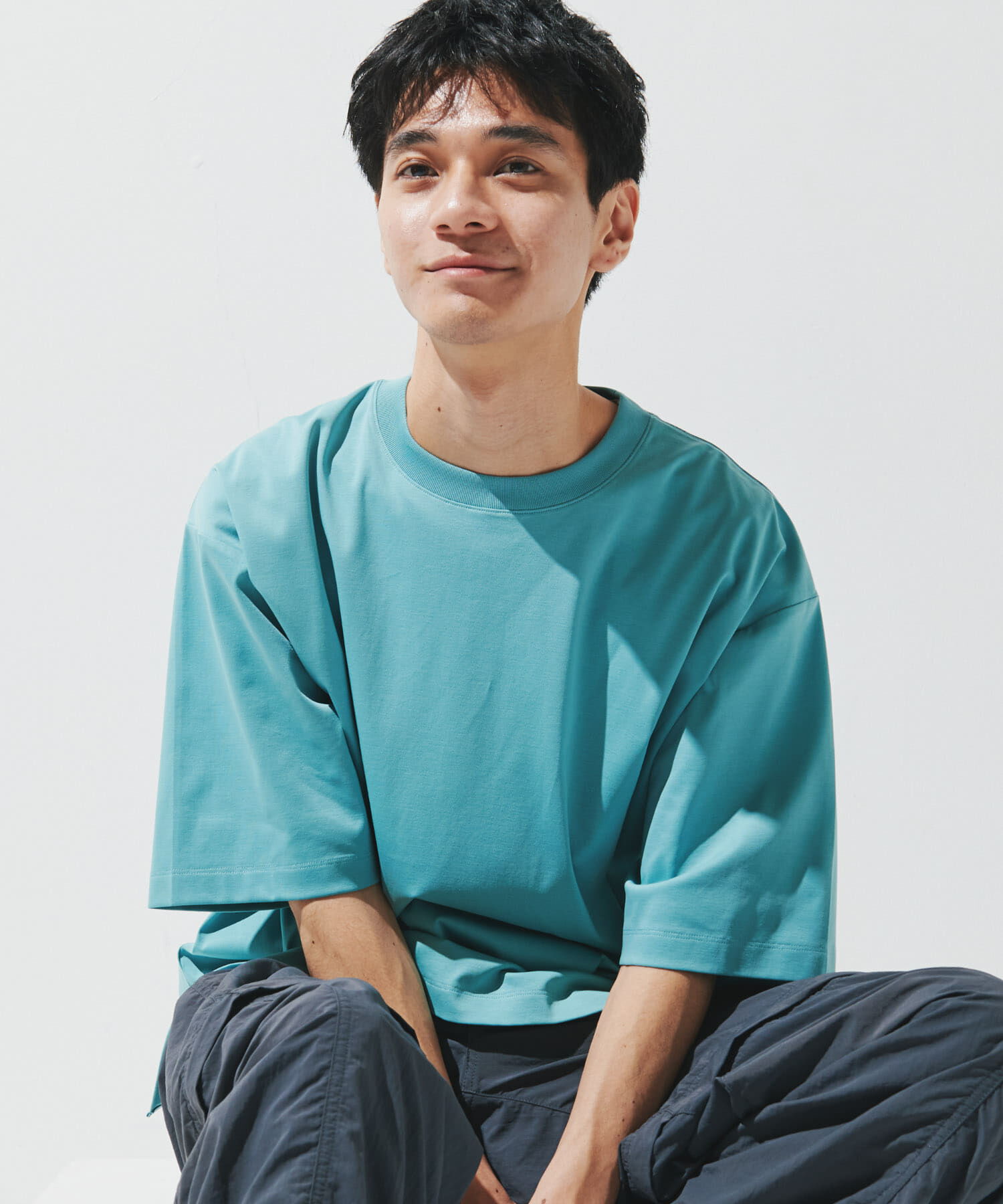 URBAN RESEARCH DOORS「『UR TECH』サマシェア クルーネックTシャツ」|Tシャツ・カットソー|ライトブルー