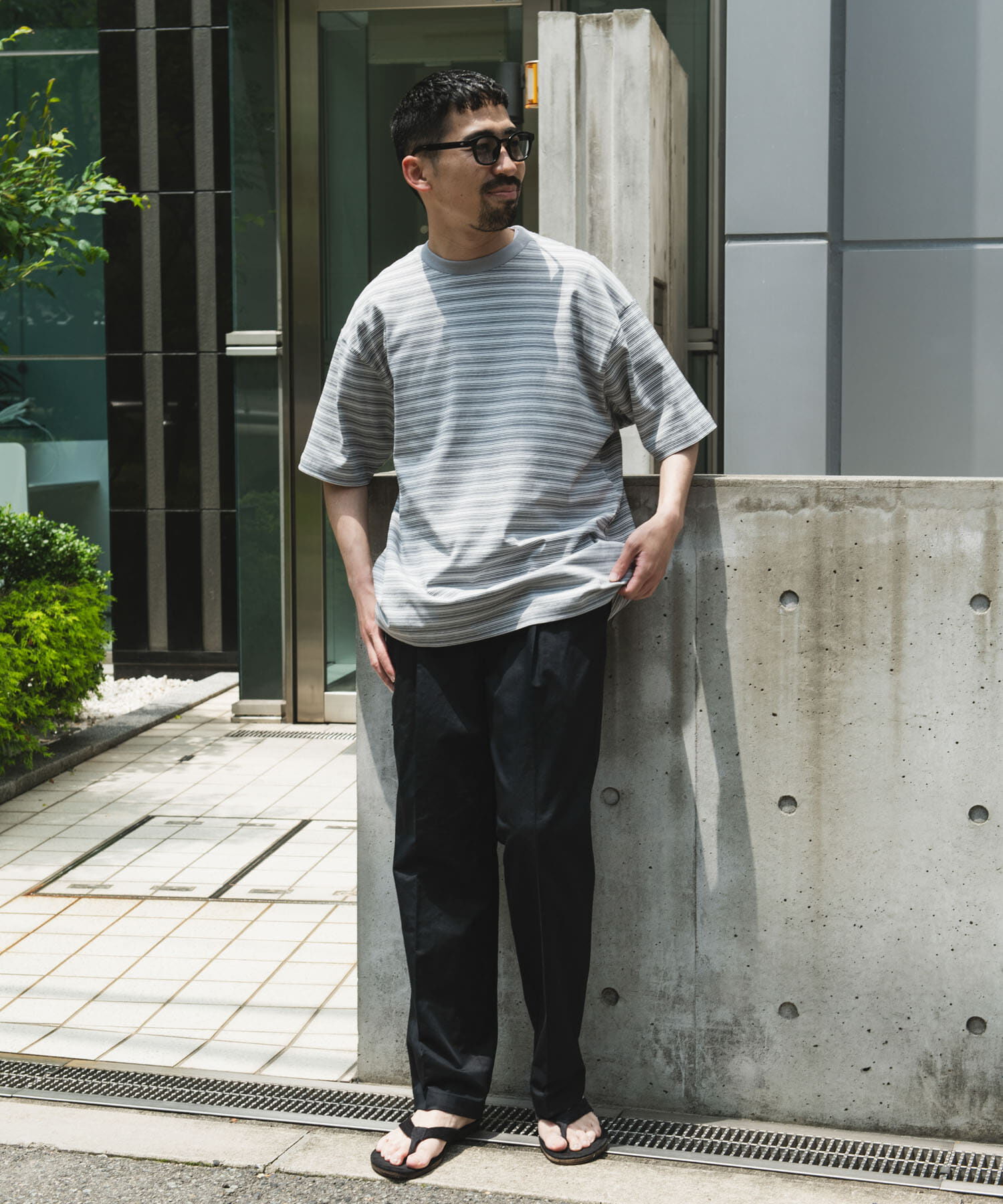 URBAN RESEARCH DOORS「メランジボーダー ショートスリーブ Tシャツ」|Tシャツ・カットソー|