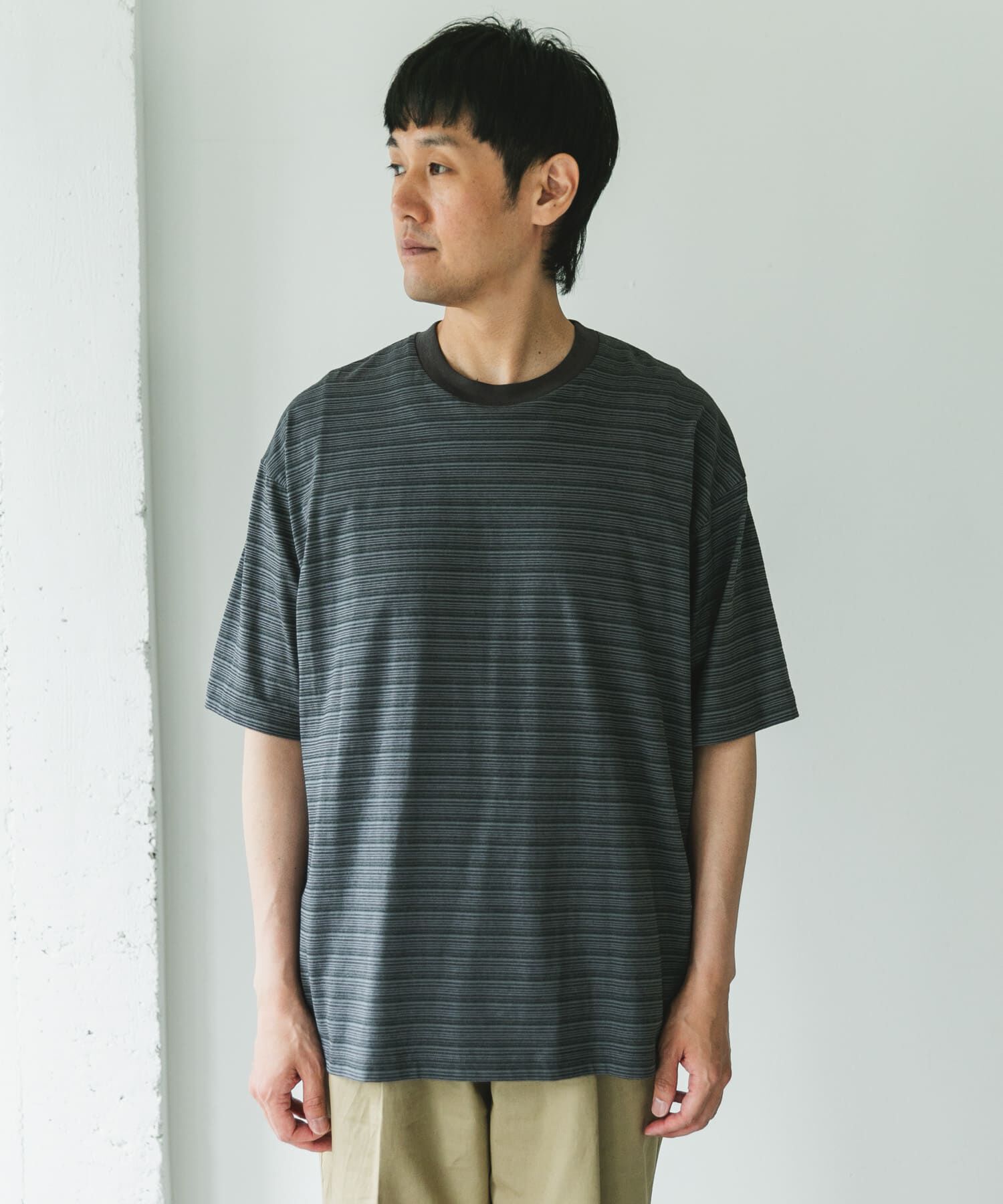 URBAN RESEARCH DOORS「メランジボーダー ショートスリーブ Tシャツ」|Tシャツ・カットソー|