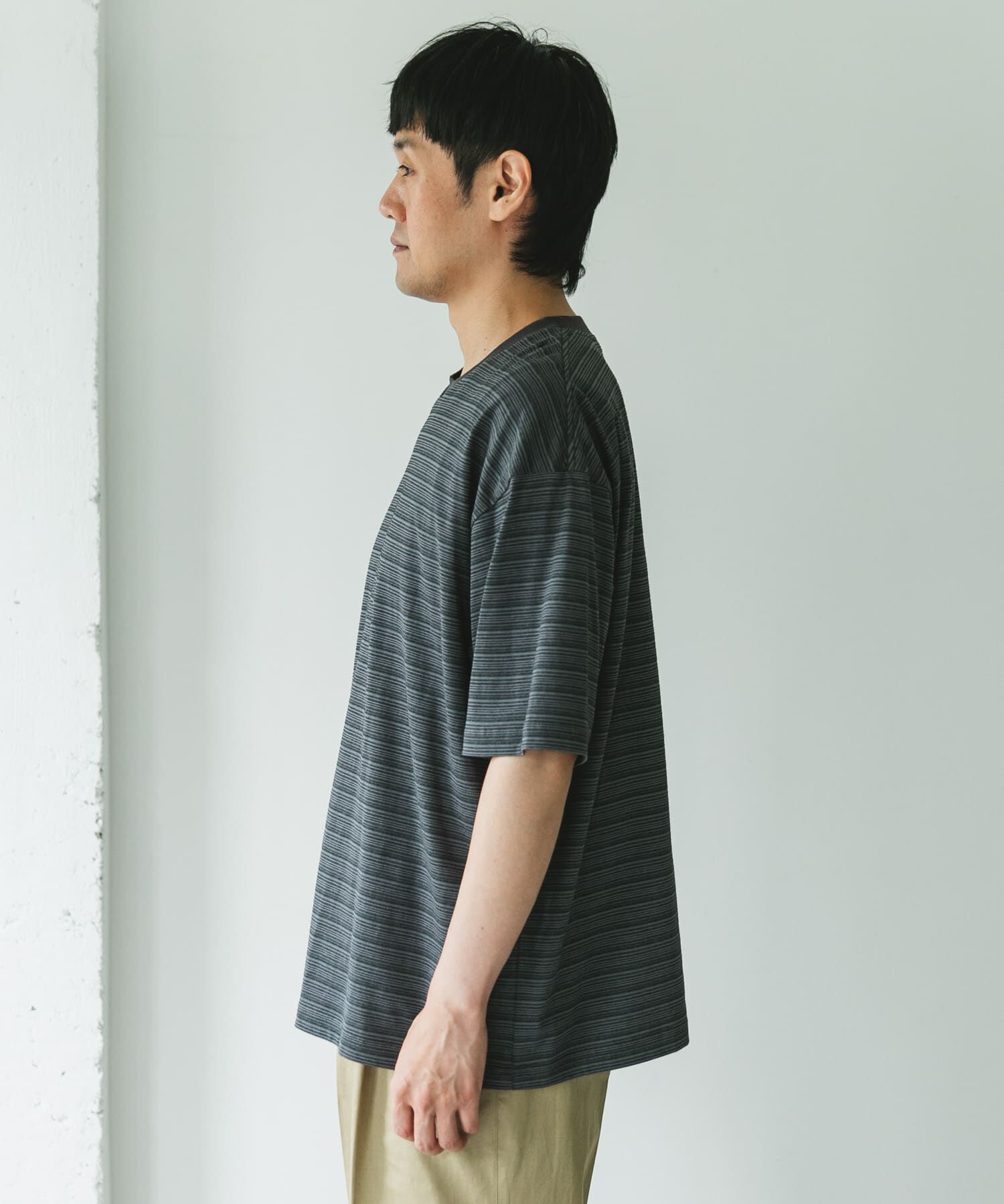 URBAN RESEARCH DOORS「メランジボーダー ショートスリーブ Tシャツ」|Tシャツ・カットソー|