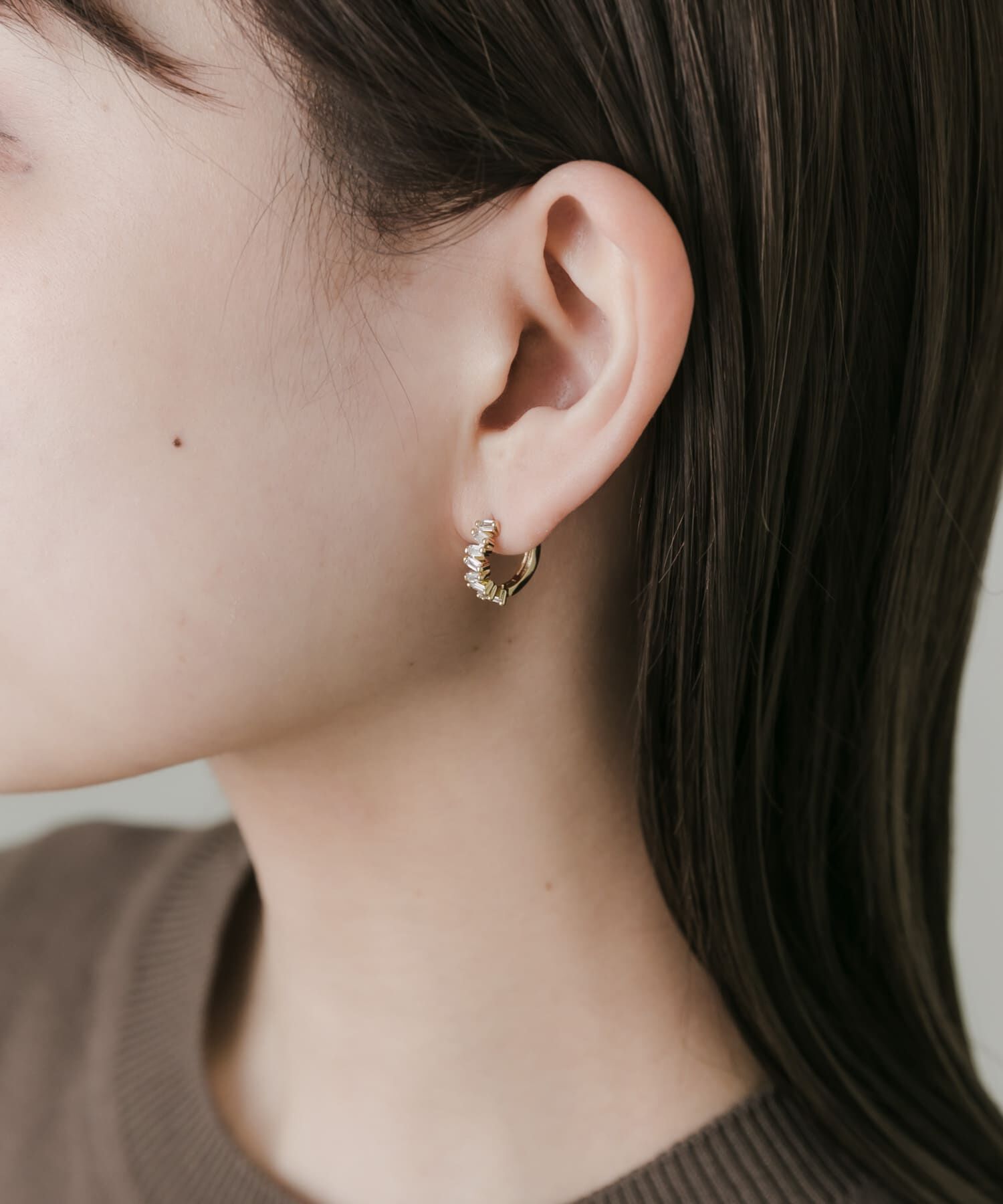 SMELLY「ビジューフープワンタッチピアス」|ピアス|