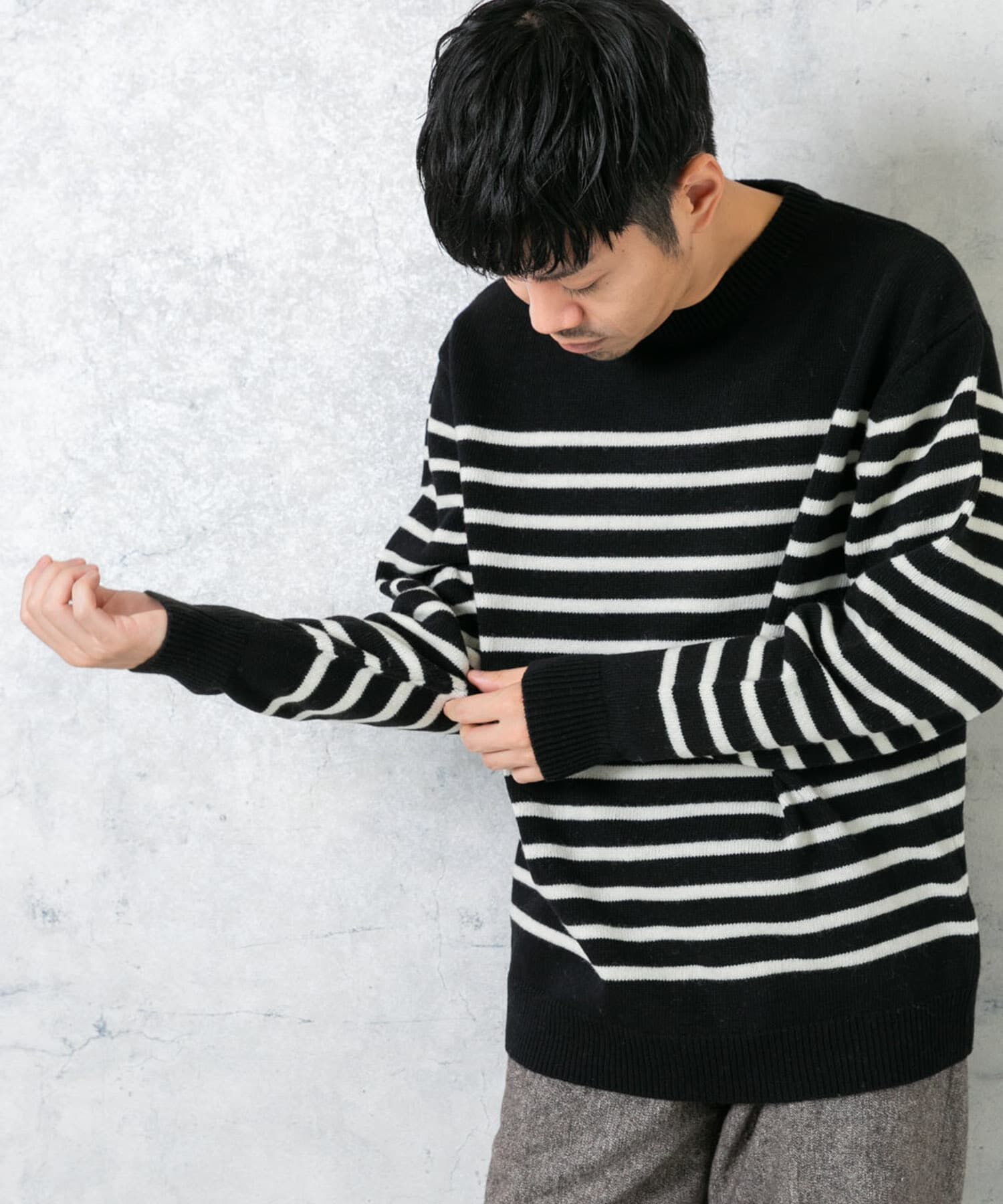 URBAN RESEARCH ROSSO「『XLサイズあり』ボーダークルーネックニット」|ニット・セーター|