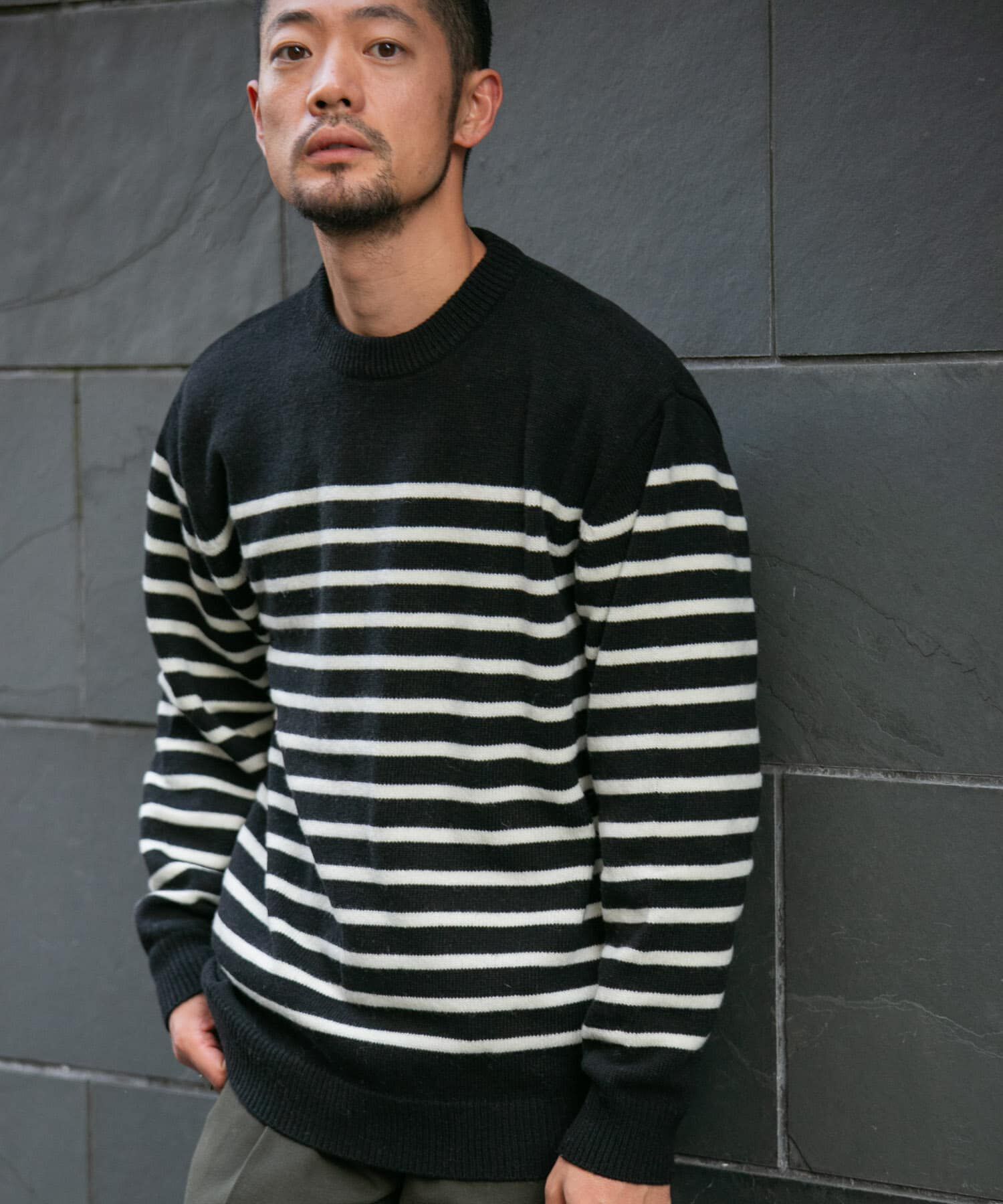 URBAN RESEARCH ROSSO「『XLサイズあり』ボーダークルーネックニット」|ニット・セーター|