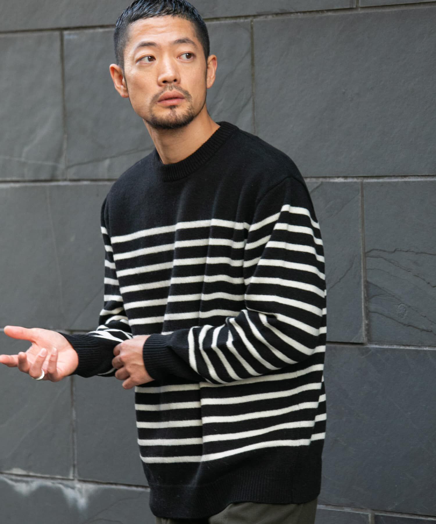 URBAN RESEARCH ROSSO「『XLサイズあり』ボーダークルーネックニット」|ニット・セーター|