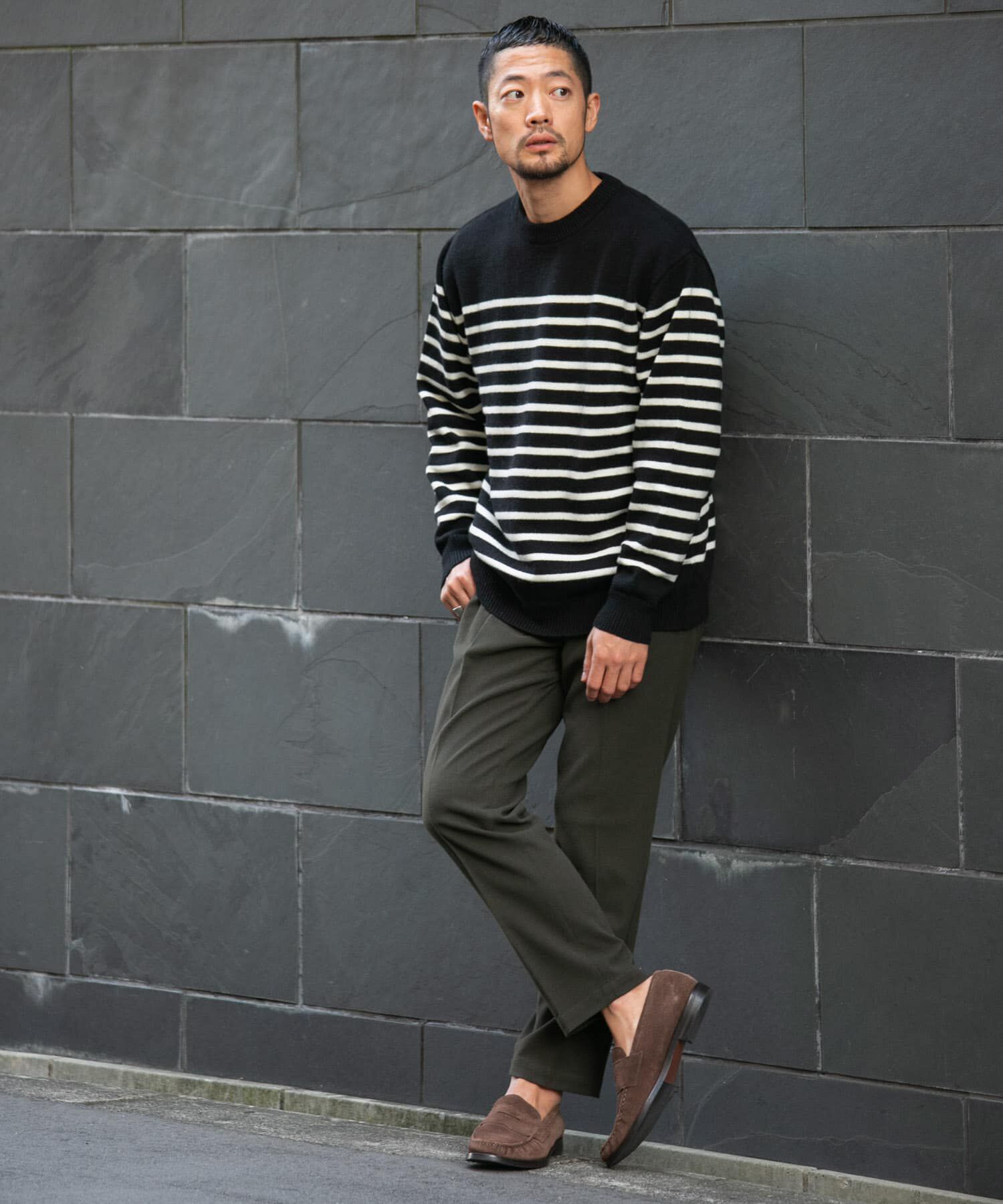 URBAN RESEARCH ROSSO「『XLサイズあり』ボーダークルーネックニット」|ニット・セーター|