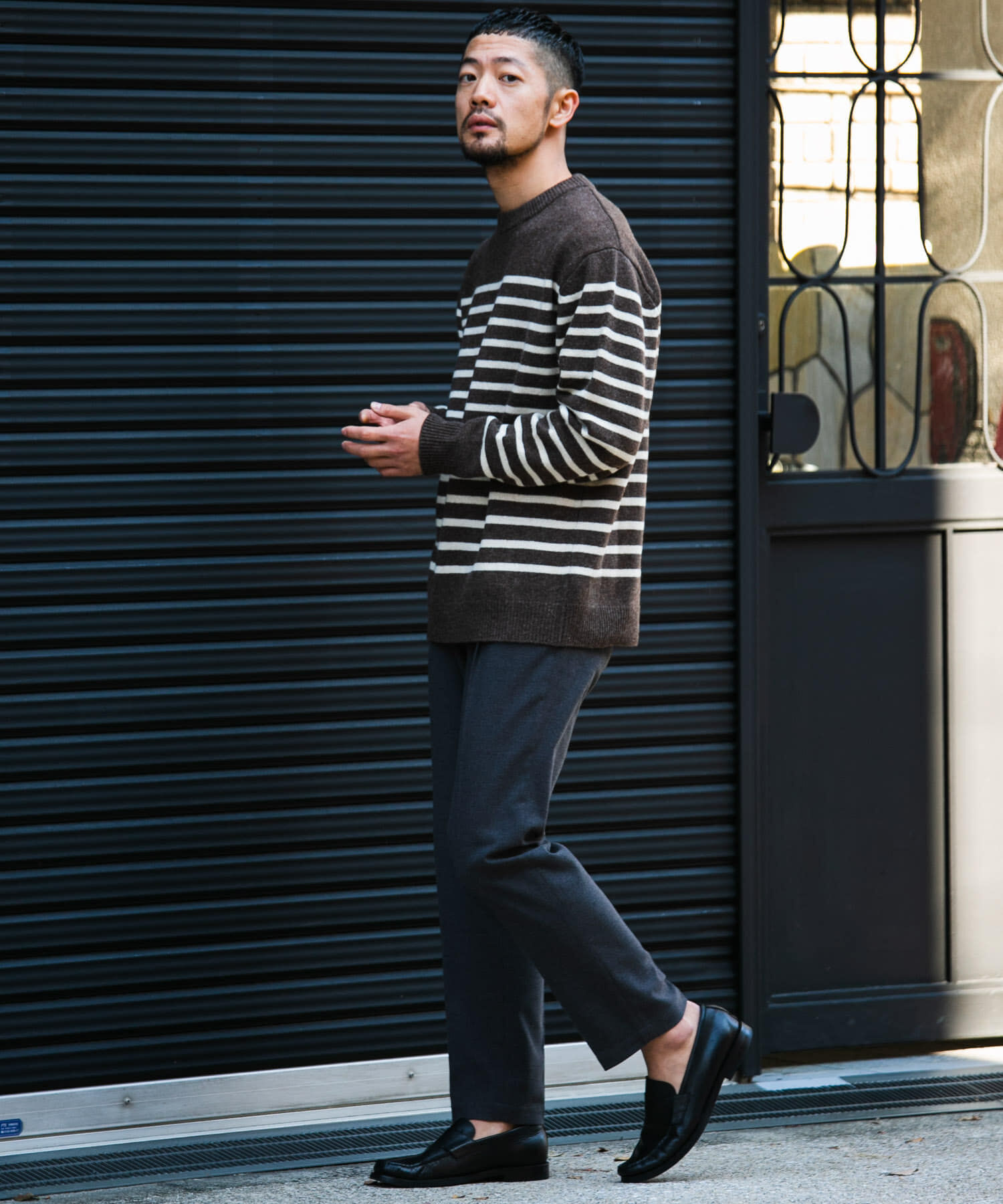 URBAN RESEARCH ROSSO「『XLサイズあり』ボーダークルーネックニット」|ニット・セーター|