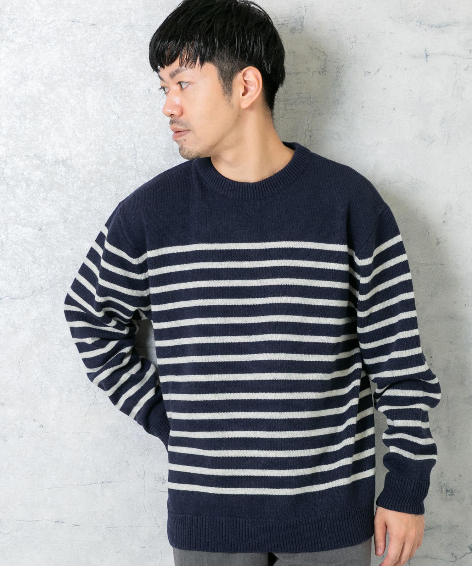 URBAN RESEARCH ROSSO「『XLサイズあり』ボーダークルーネックニット」|ニット・セーター|