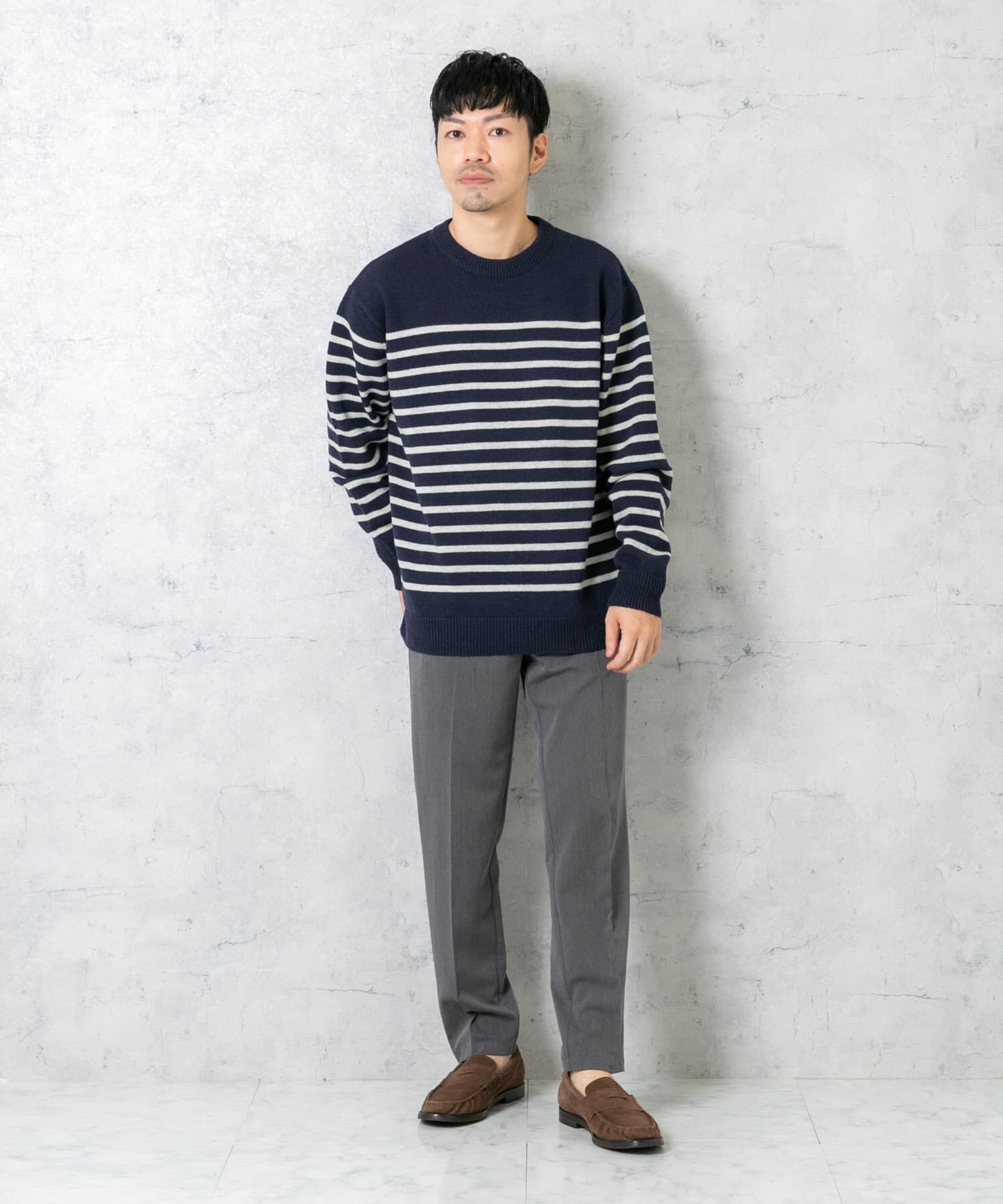 URBAN RESEARCH ROSSO「『XLサイズあり』ボーダークルーネックニット」|ニット・セーター|