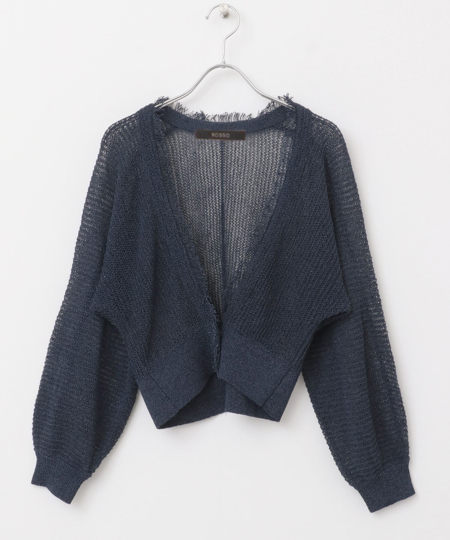 URBAN RESEARCH ROSSO「柄編みフリンジカーディガン」|カーディガン|