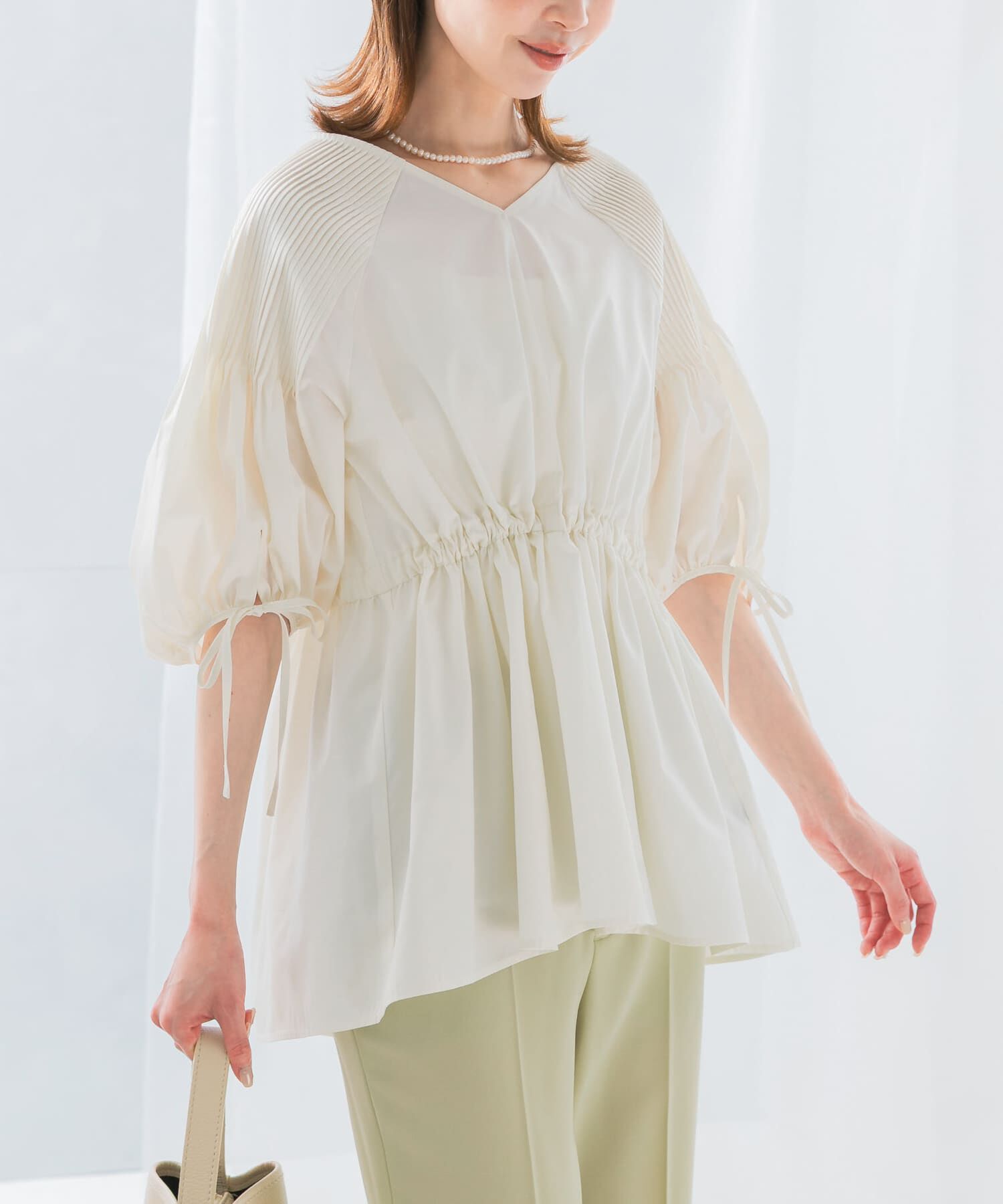 URBAN RESEARCH ROSSO「ピンタックウエストマークブラウス」|シャツ・ブラウス|