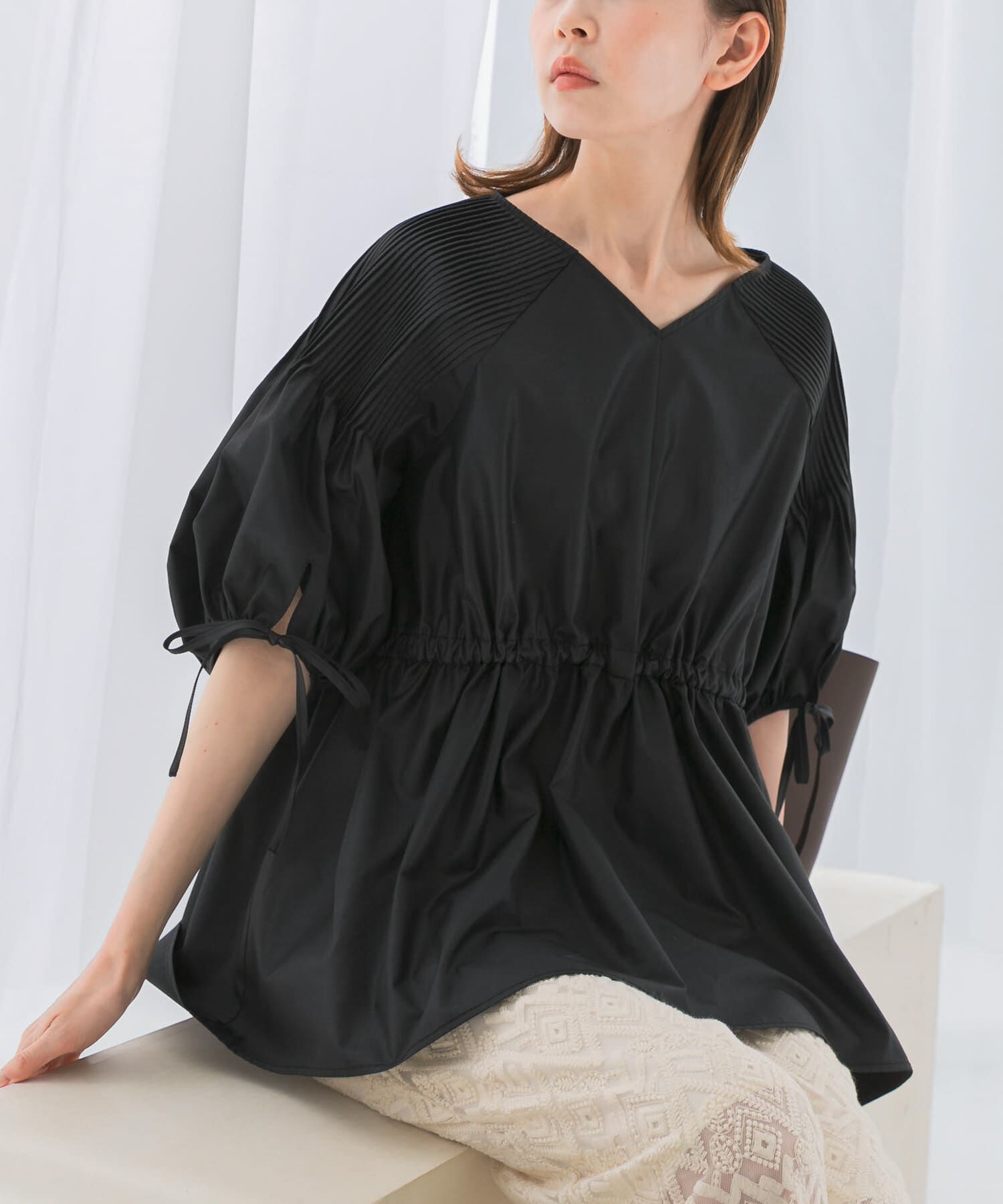 URBAN RESEARCH ROSSO「ピンタックウエストマークブラウス」|シャツ・ブラウス|