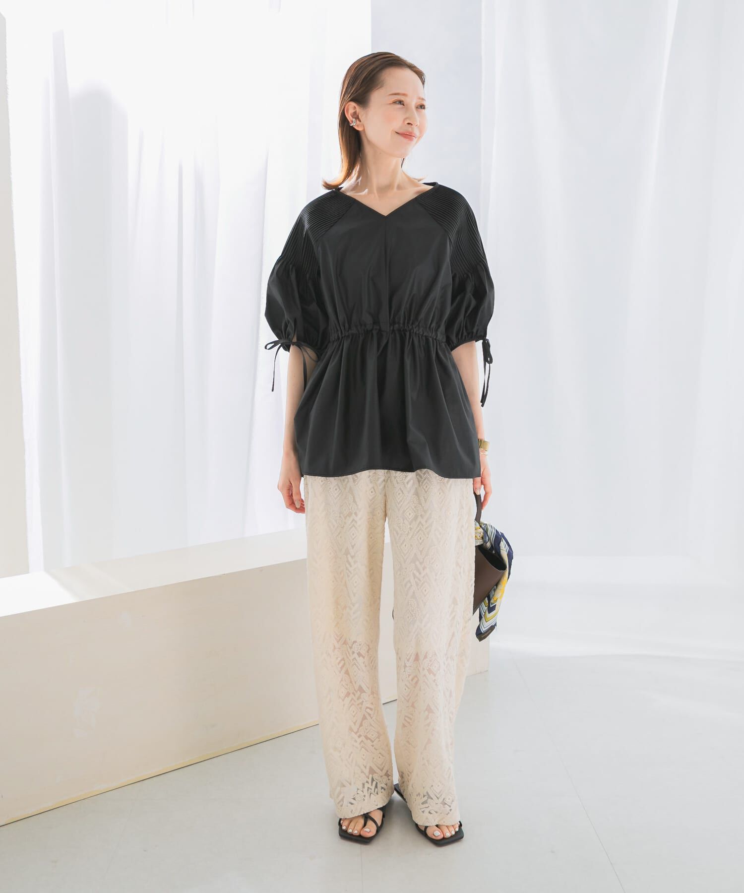 URBAN RESEARCH ROSSO「ピンタックウエストマークブラウス」|シャツ・ブラウス|