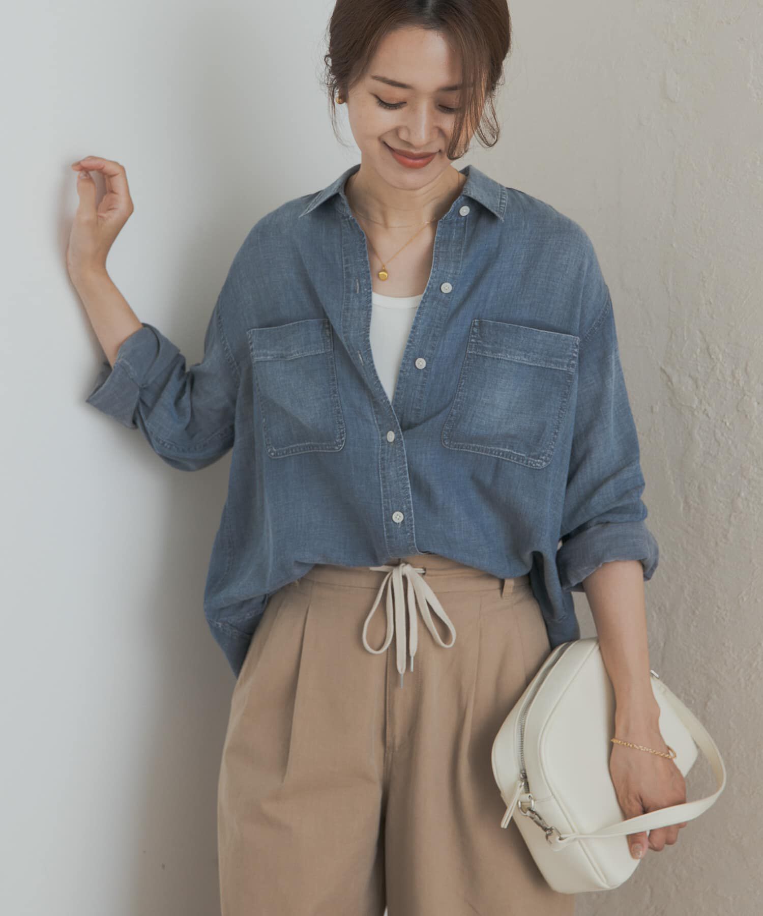 URBAN RESEARCH DOORS「シアーデニムシャツ」|シャツ・ブラウス|