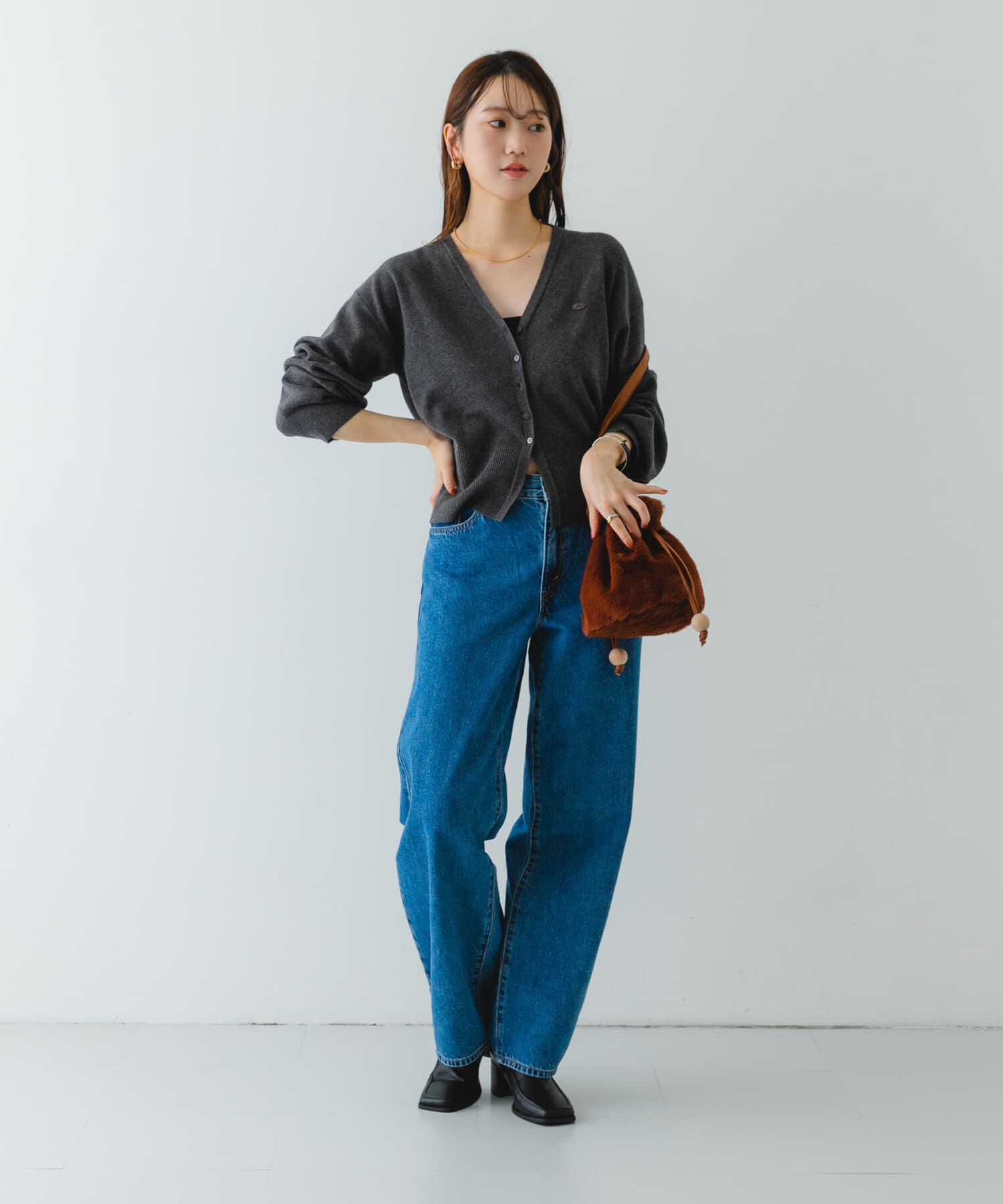 RODE SKO「ウッドボールキンチャクファーバッグ」|スカート|