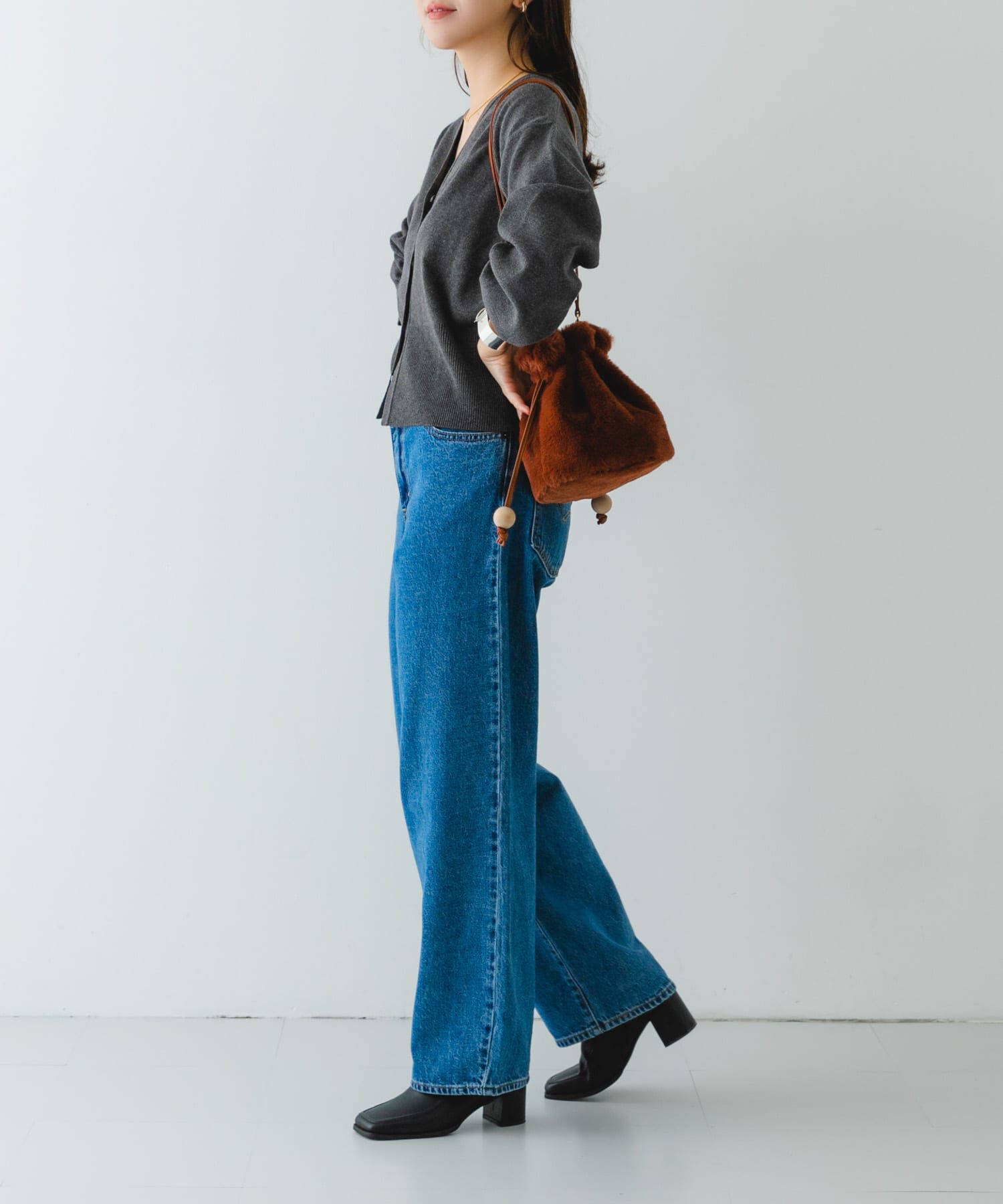 RODE SKO「ウッドボールキンチャクファーバッグ」|スカート|