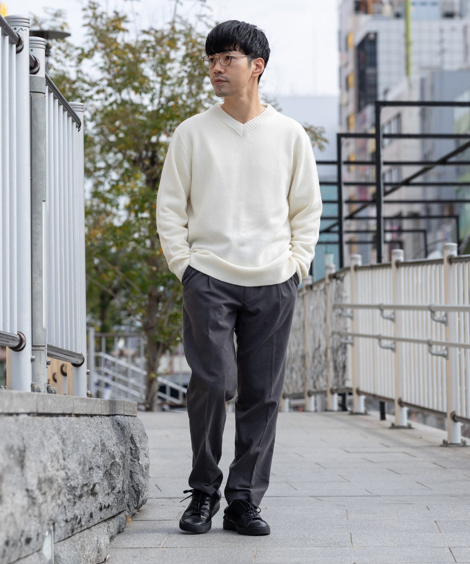 URBAN RESEARCH ROSSO「『XLサイズあり』ハミルトンラムズウールVネックニット」|ニット・セーター|