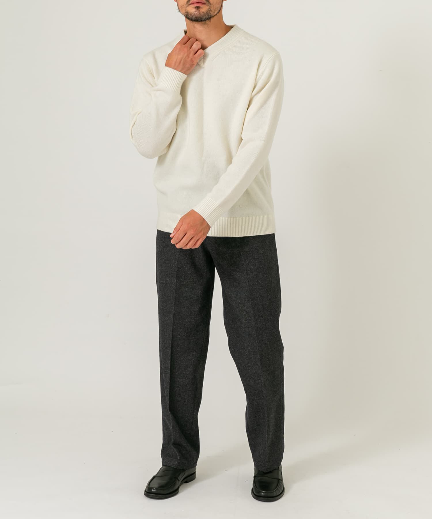 URBAN RESEARCH ROSSO「『XLサイズあり』ハミルトンラムズウールVネックニット」|ニット・セーター|