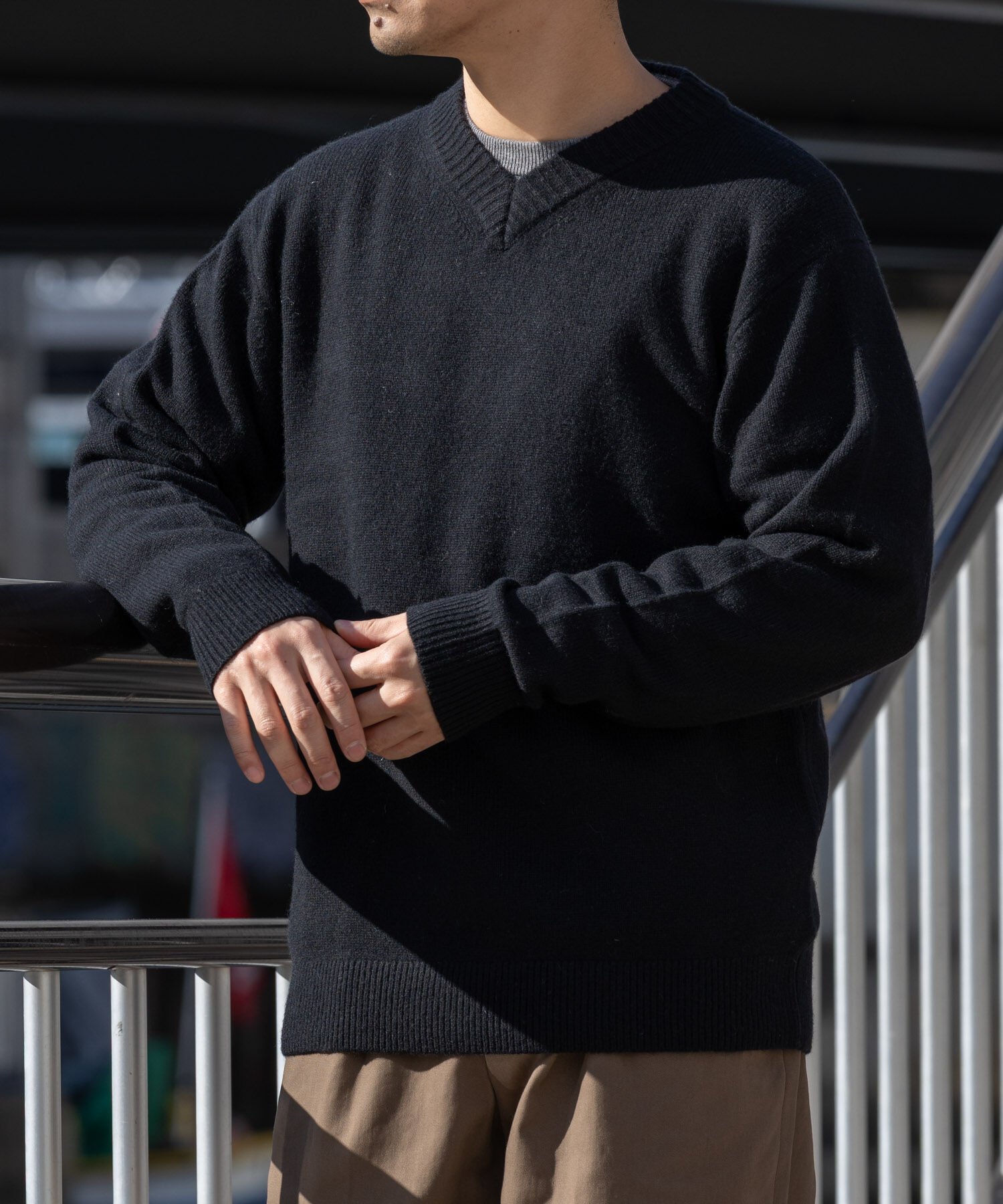 URBAN RESEARCH ROSSO「『XLサイズあり』ハミルトンラムズウールVネックニット」|ニット・セーター|