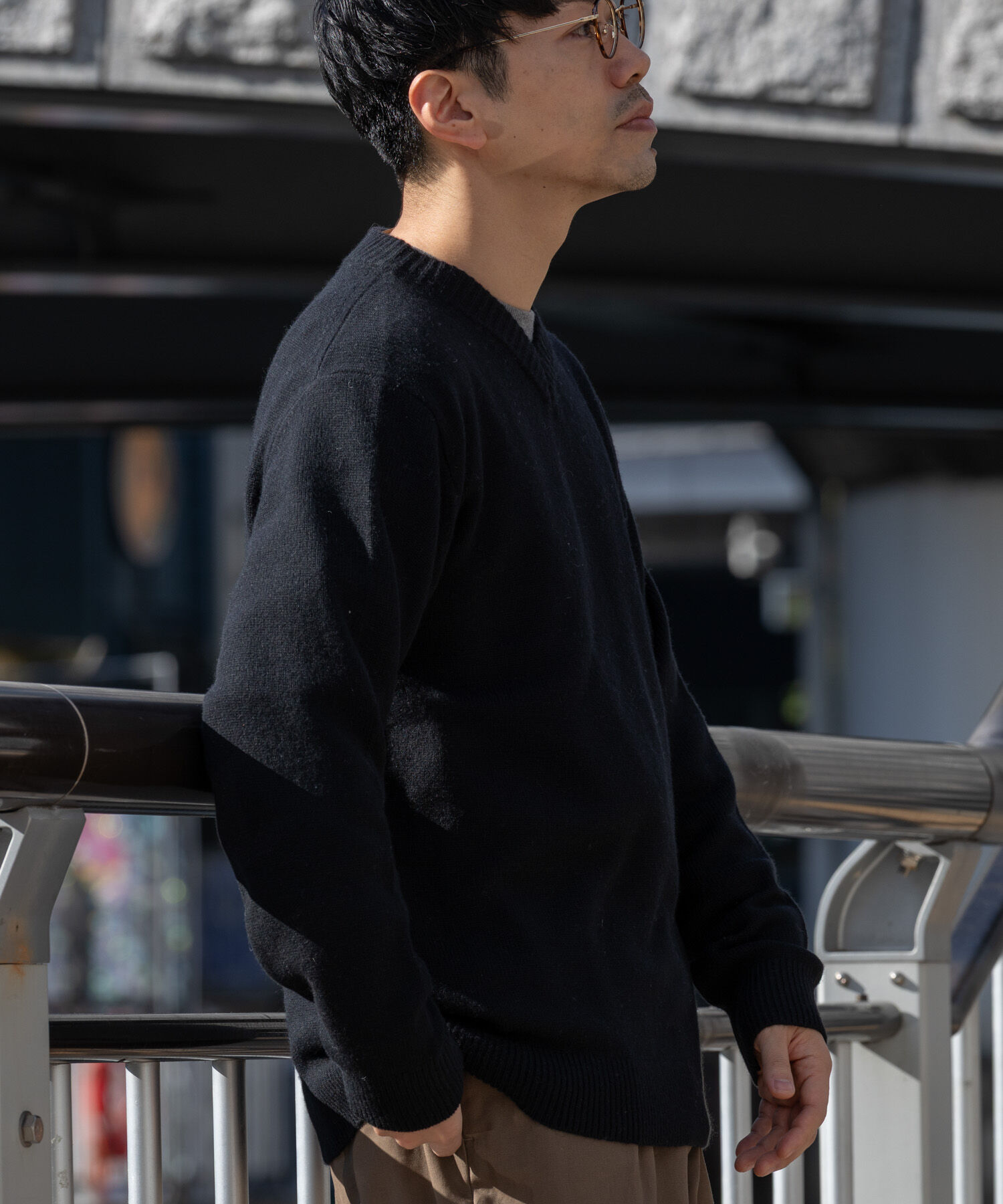 URBAN RESEARCH ROSSO「『XLサイズあり』ハミルトンラムズウールVネックニット」|ニット・セーター|