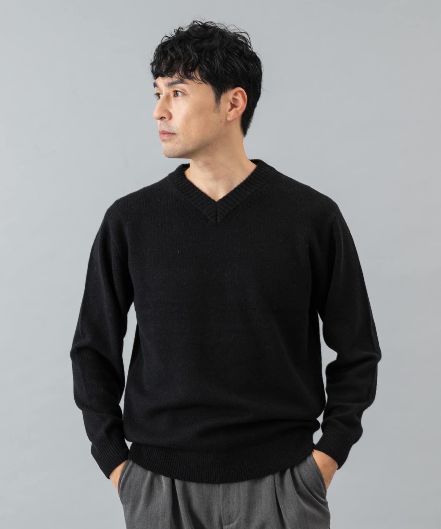 URBAN RESEARCH ROSSO「『XLサイズあり』ハミルトンラムズウールVネックニット」|ニット・セーター|