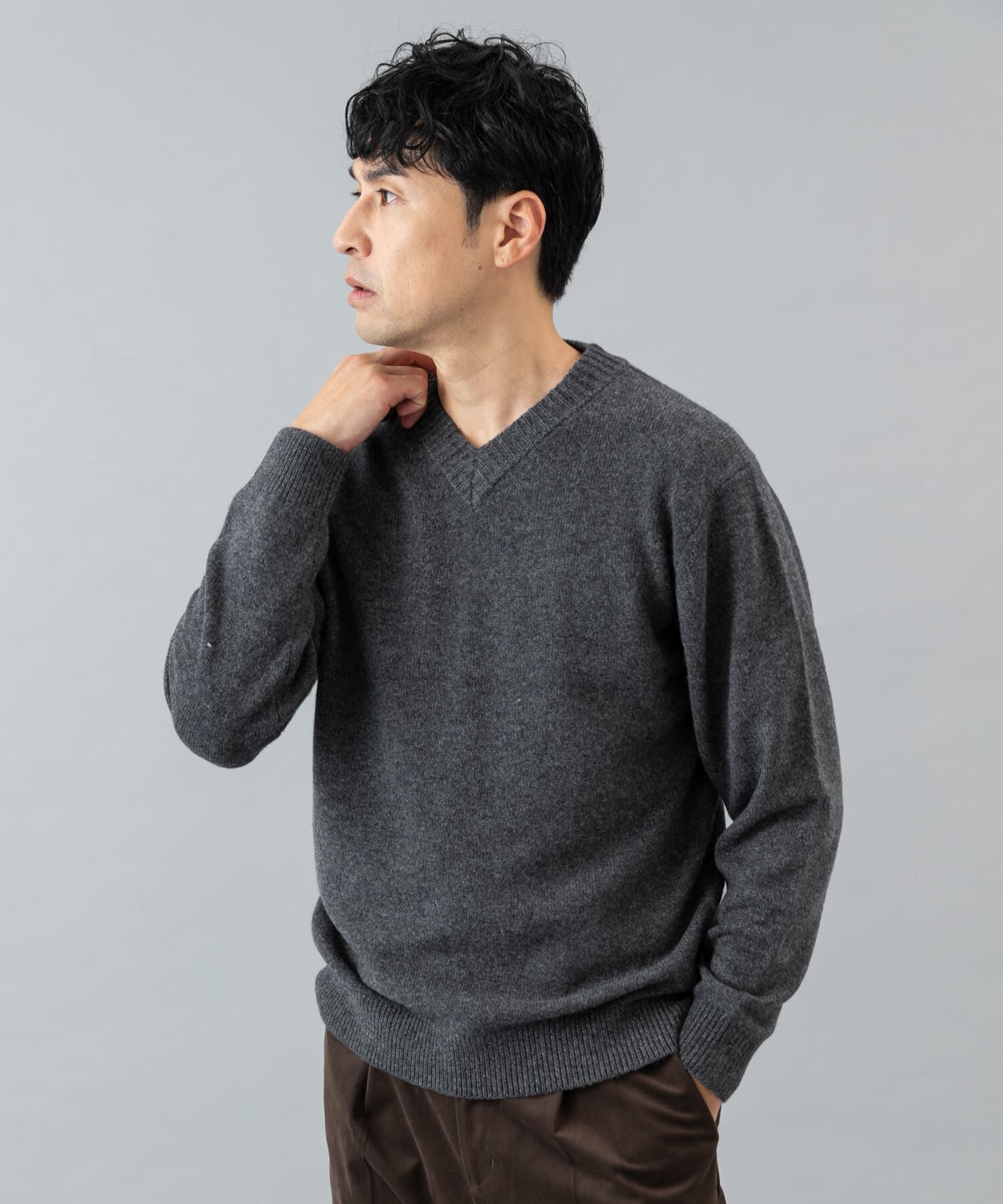 URBAN RESEARCH ROSSO「『XLサイズあり』ハミルトンラムズウールVネックニット」|ニット・セーター|