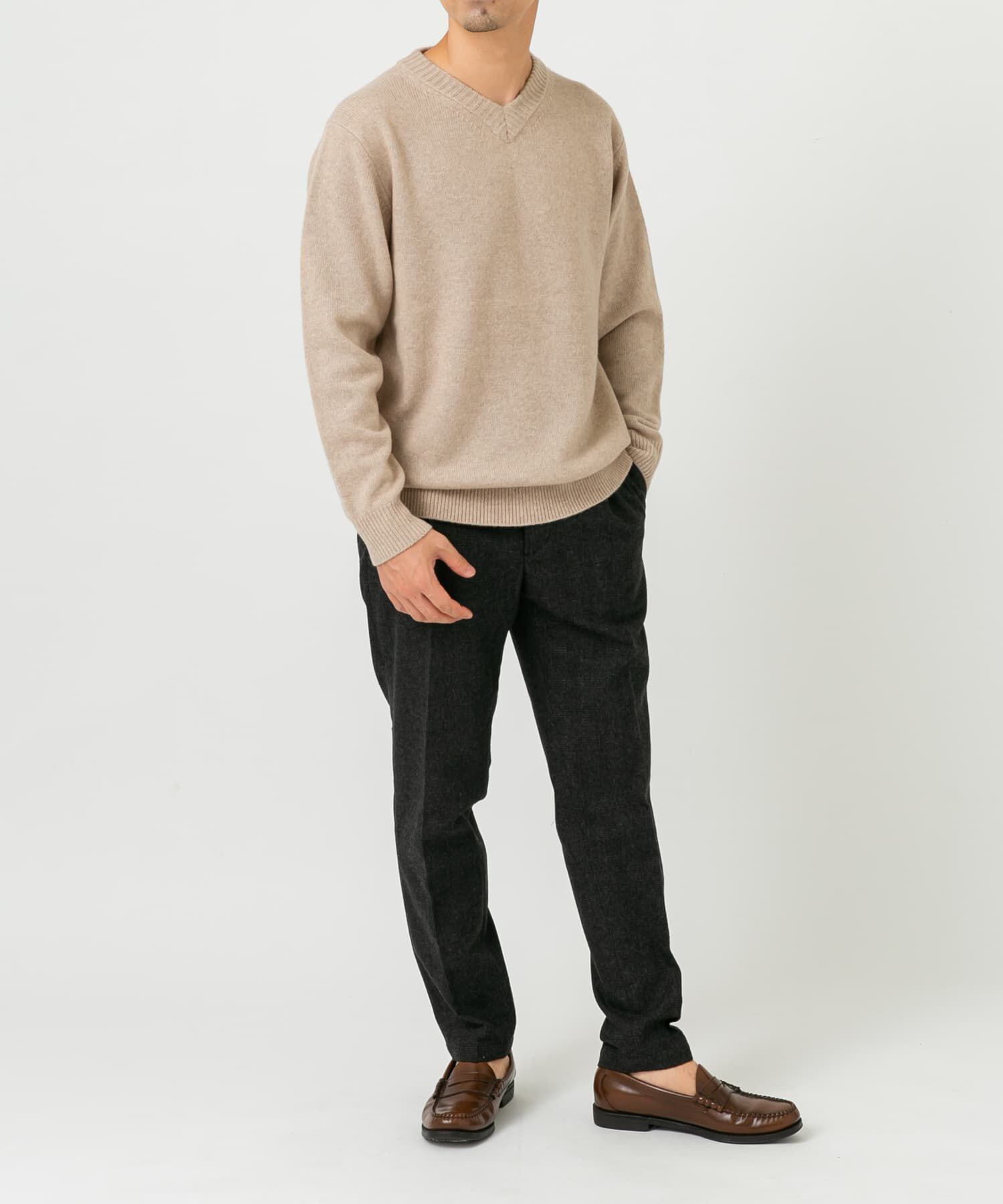 URBAN RESEARCH ROSSO「『XLサイズあり』ハミルトンラムズウールVネックニット」|ニット・セーター|