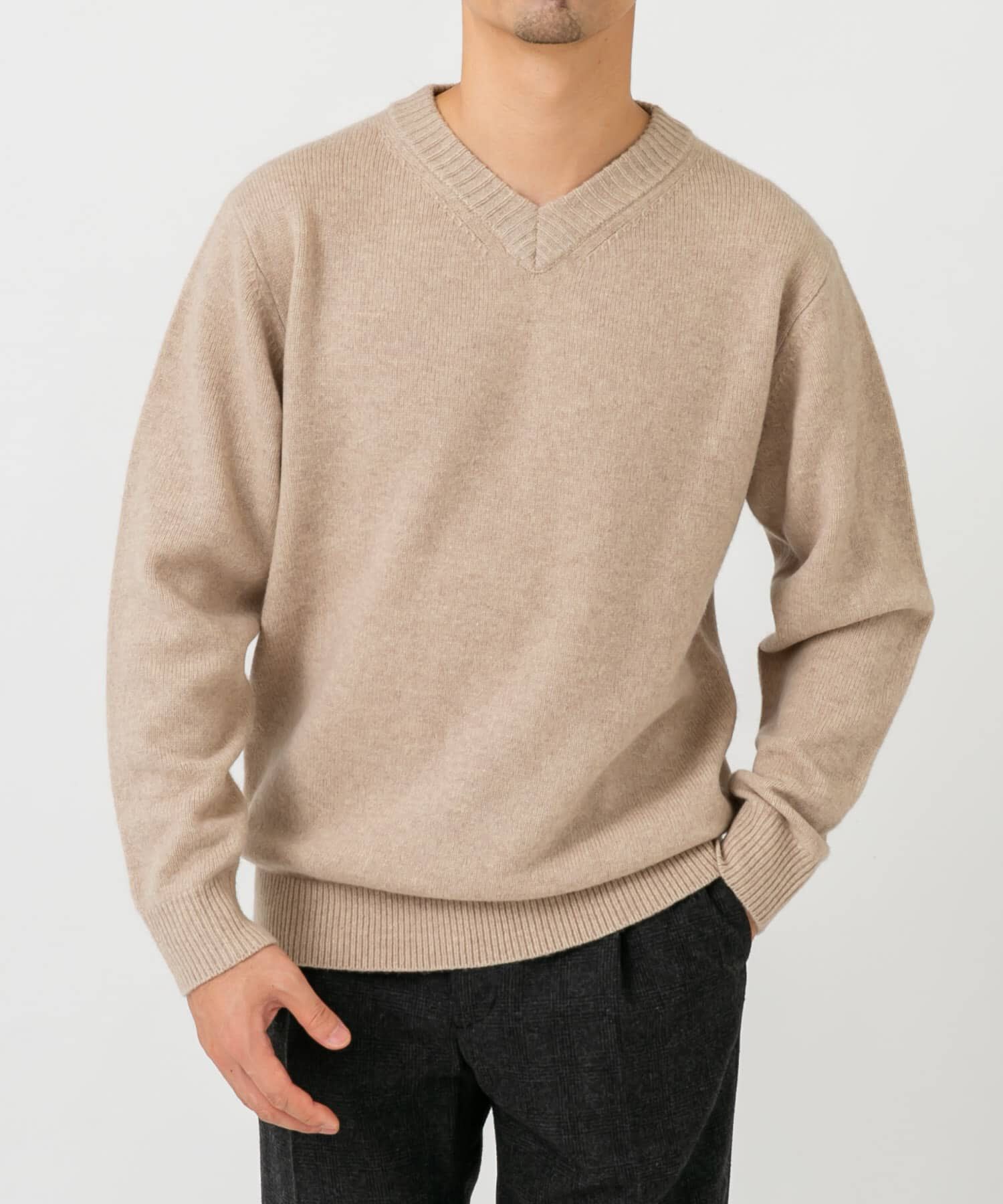 URBAN RESEARCH ROSSO「『XLサイズあり』ハミルトンラムズウールVネックニット」|ニット・セーター|