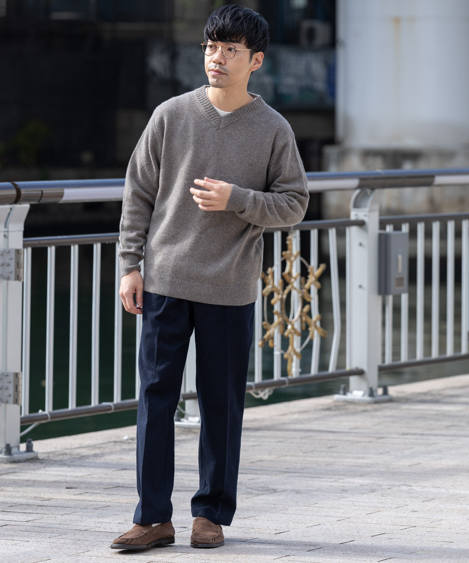 URBAN RESEARCH ROSSO「『XLサイズあり』ハミルトンラムズウールVネックニット」|ニット・セーター|