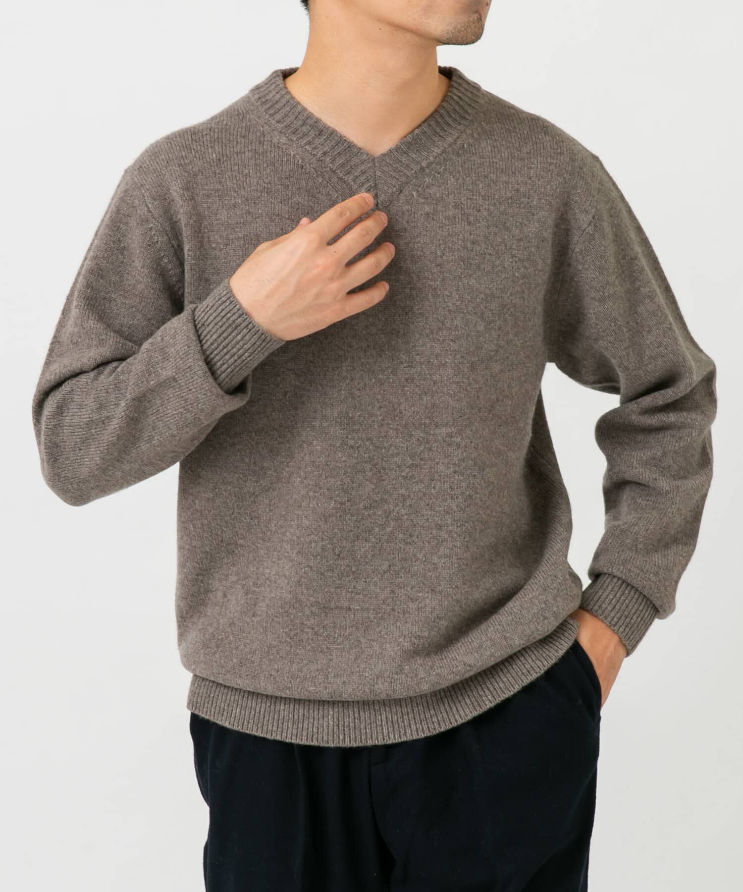 URBAN RESEARCH ROSSO「『XLサイズあり』ハミルトンラムズウールVネックニット」|ニット・セーター|