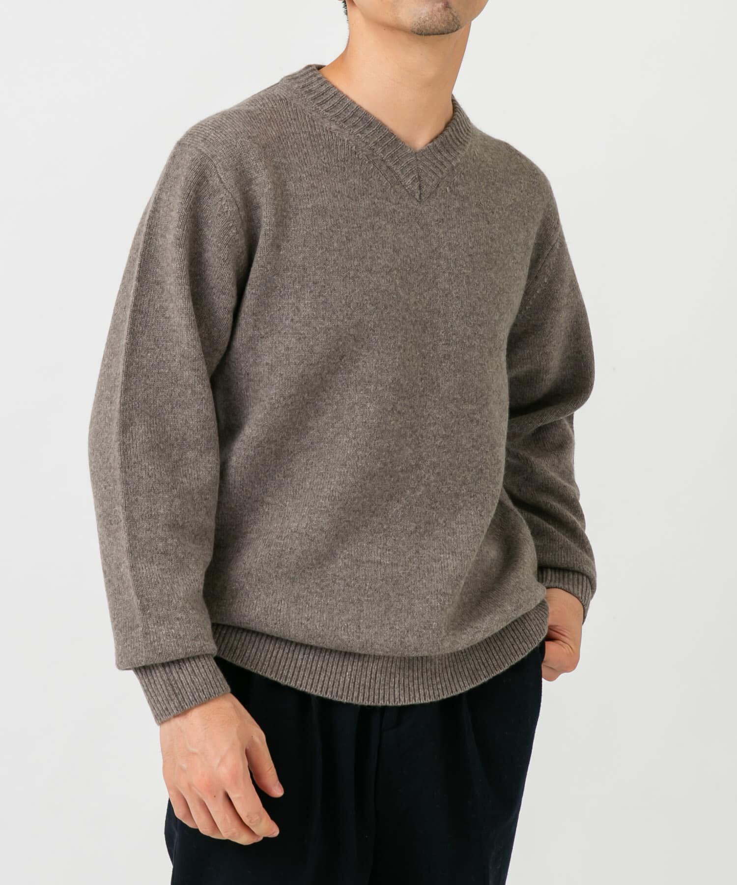 URBAN RESEARCH ROSSO「『XLサイズあり』ハミルトンラムズウールVネックニット」|ニット・セーター|