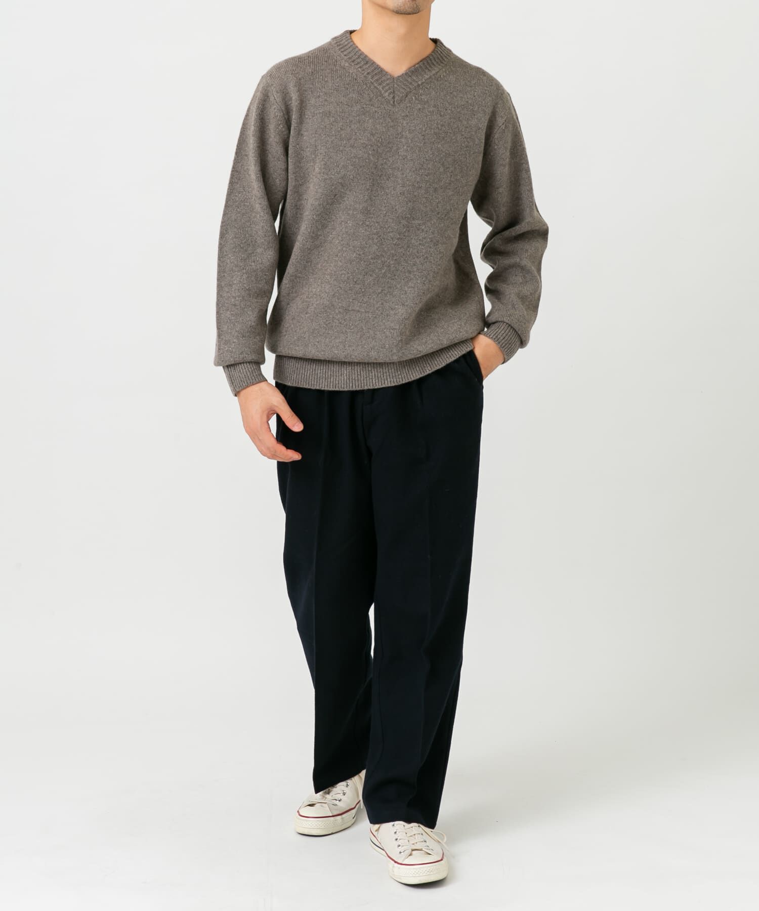 URBAN RESEARCH ROSSO「『XLサイズあり』ハミルトンラムズウールVネックニット」|ニット・セーター|