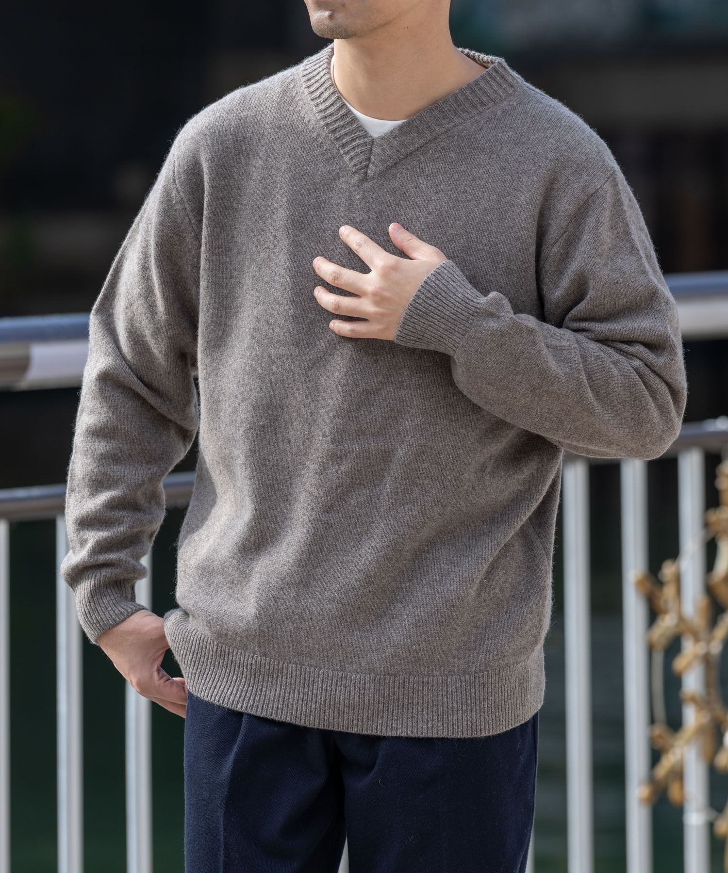 URBAN RESEARCH ROSSO「『XLサイズあり』ハミルトンラムズウールVネックニット」|ニット・セーター|