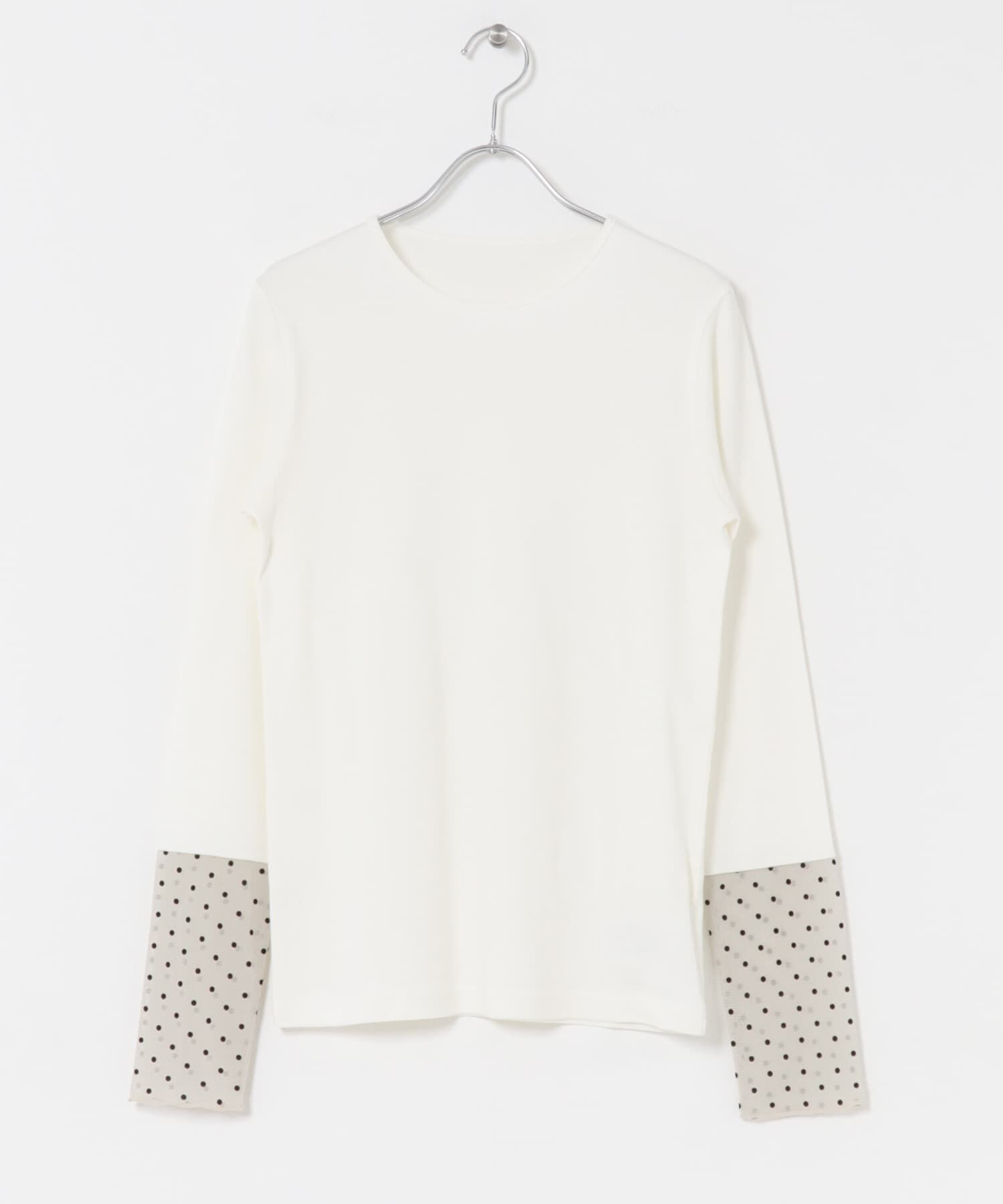 URBAN RESEARCH DOORS「袖ドット柄切替ロングTシャツ」|Tシャツ・カットソー|